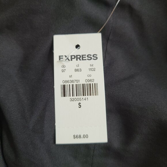 Express Small Pleated Bow Back Spaghetti strap Top Formal Cocktail Gray Pewter - Picture 4 of 4